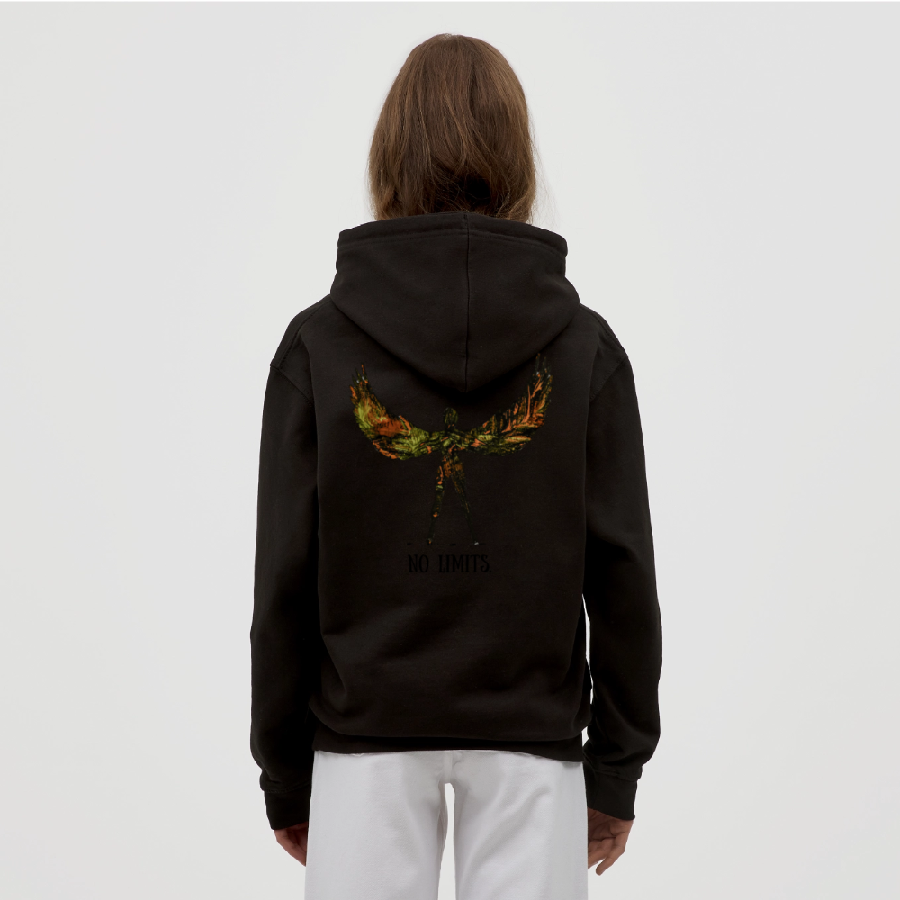 Unisex Hoodie Angel Backprint - Schwarz