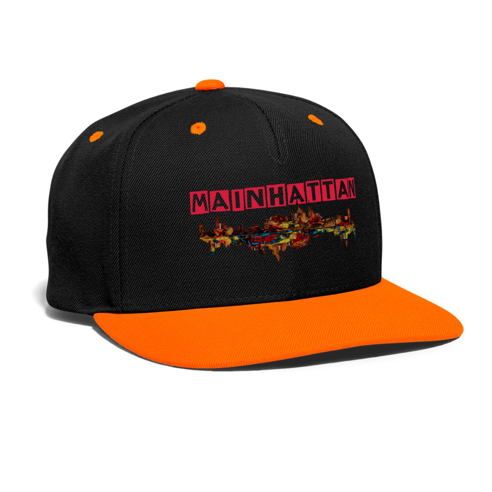 Kontrast Snapback Cap - Schwarz/Neonorange