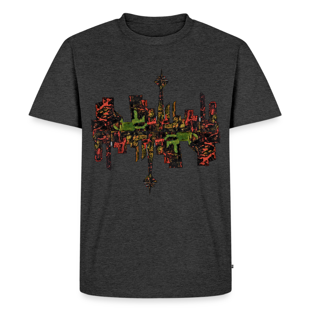 Männer Premium T-Shirt Düsseldorfer Skyline V.9 - Anthrazit meliert