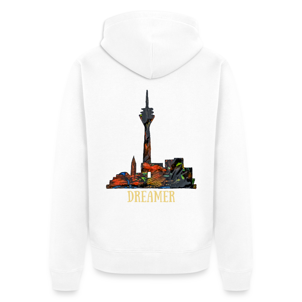Männer Kapuzenjacke Düsseldorferskyline Backprint - Weiß