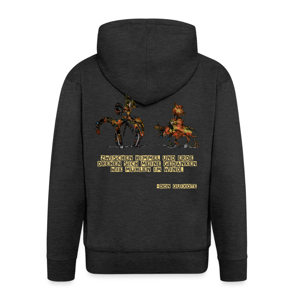 Männer Kapuzenjacke Don Quixote Backprint - Anthrazit