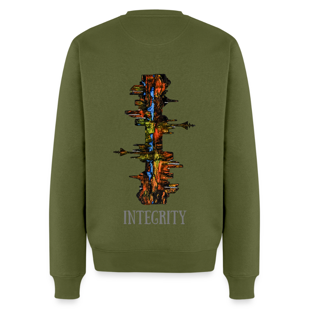 Männer Pulli Düsseldorfer Skyline Backprint - Khaki