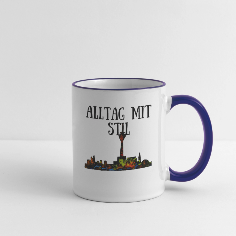 Tasse - Weiß/Kobaltblau