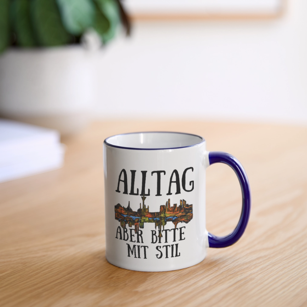 Tasse - Weiß/Kobaltblau