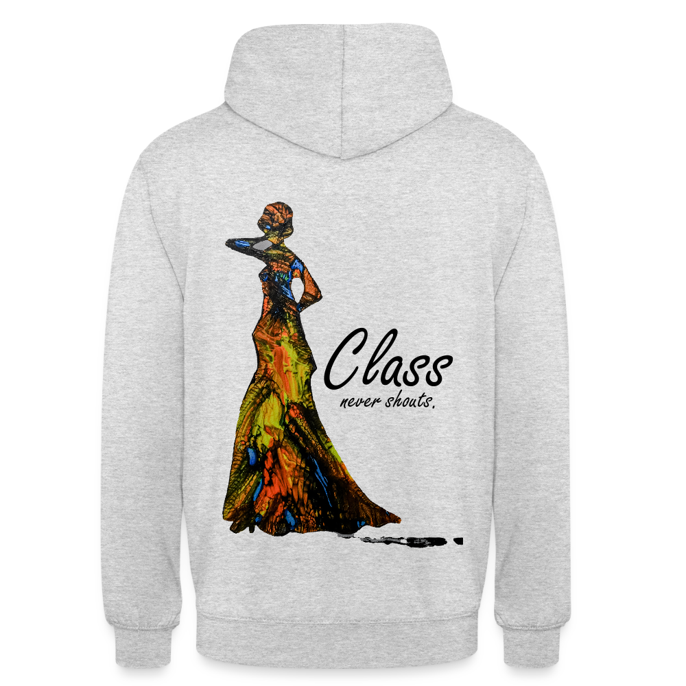 Unisex Hoodie Class Backprint - Hellgrau meliert