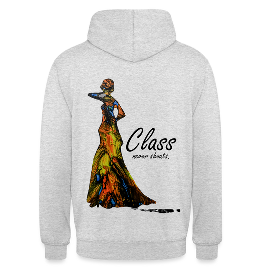Unisex Hoodie Class Backprint - Hellgrau meliert