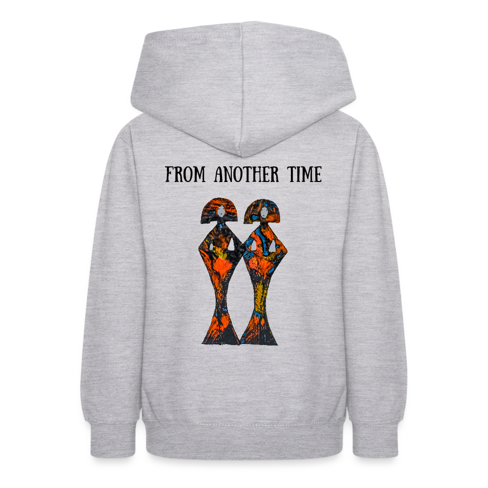 Teenager Hoodie Geishas Backprint - Hellgrau meliert