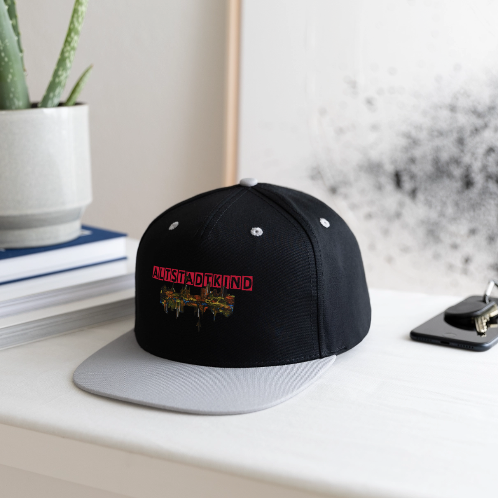 Kontrast Snapback Cap - Schwarz/Grau
