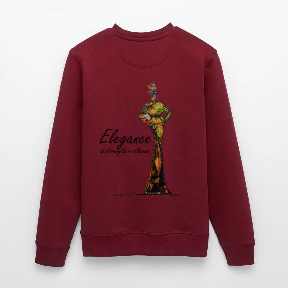Unisex Bio Pullover Elegance Backprint - Burgunderrot