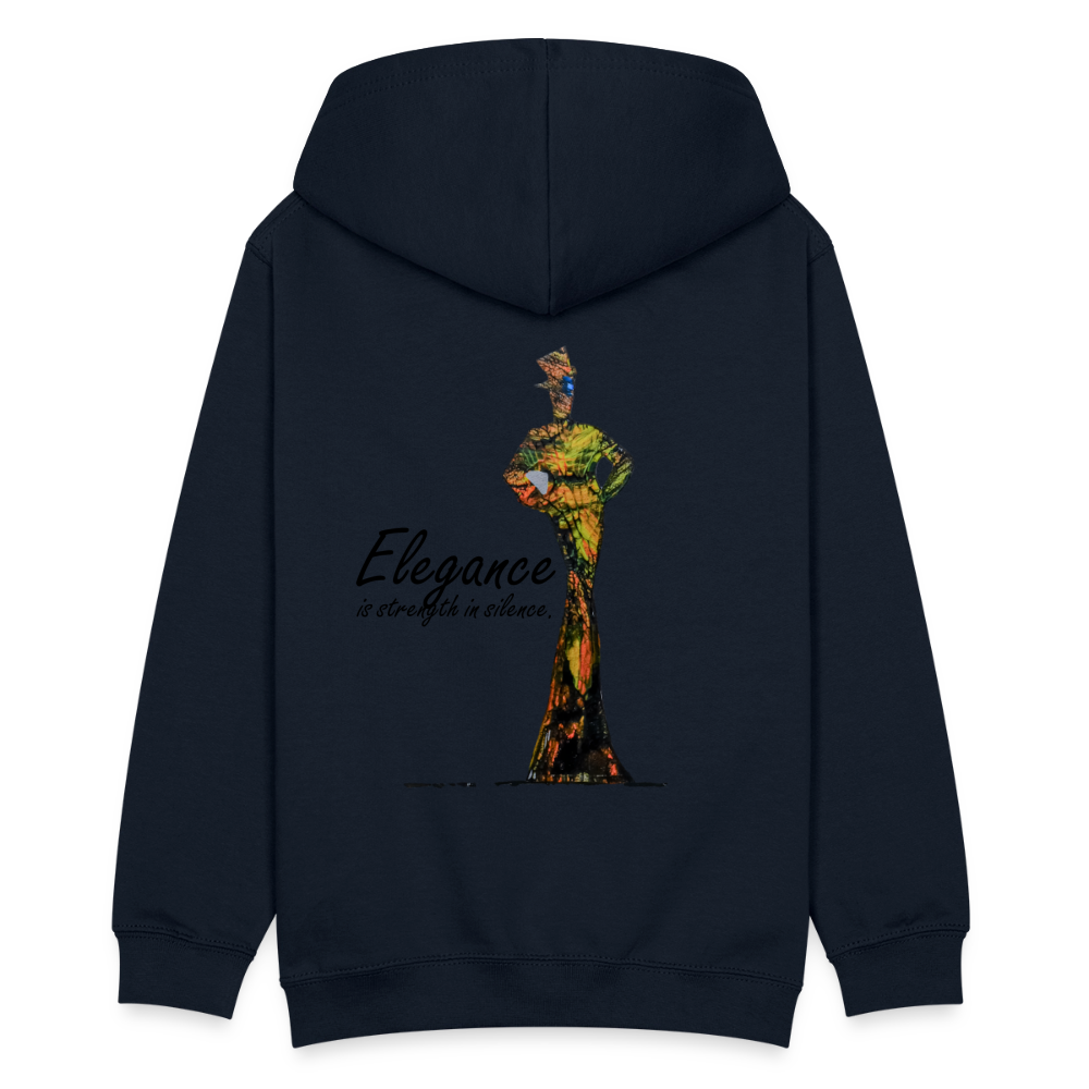 Teenager Hoodie Elegance Backprint - Navy