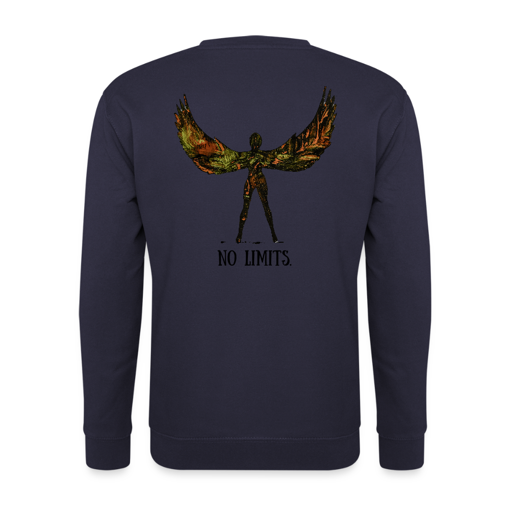 Unisex Pulli Angel Backprint - Navy