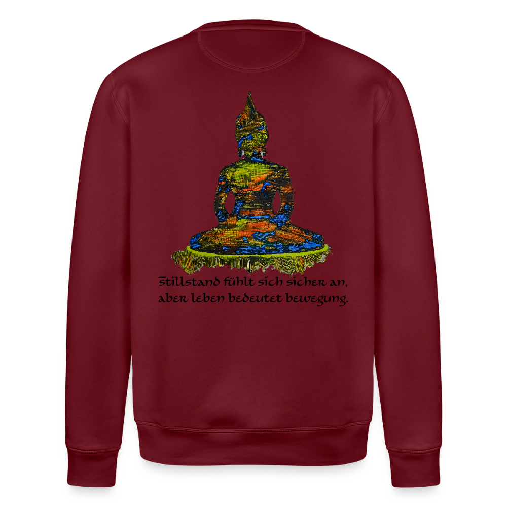 Unisex Bio Pulli Buddha Backprint - Burgunderrot