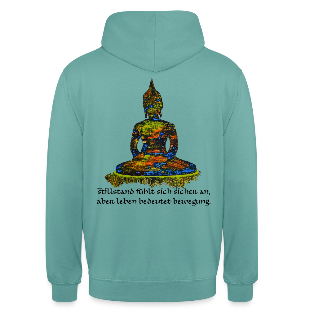 Unisex Hoodie Buddha Backprint - Pastelltürkis