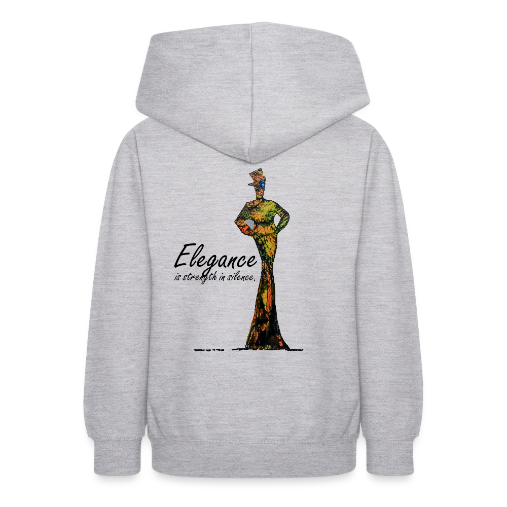 Teenager Hoodie Elegance Backprint - Hellgrau meliert