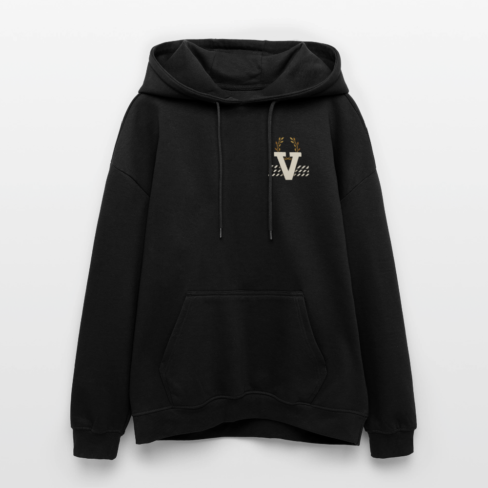 Oversized Unisex Hoodie Angel Backprint - Schwarz