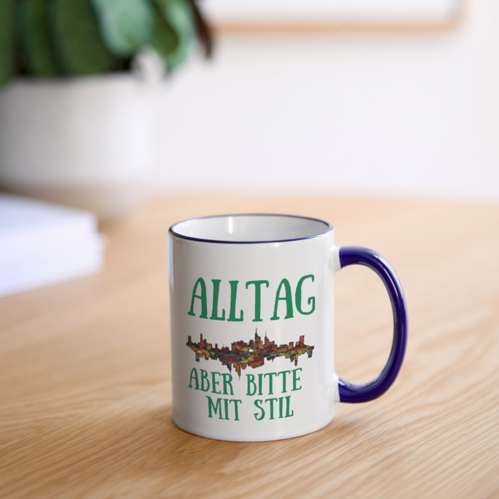 Tasse - Weiß/Kobaltblau
