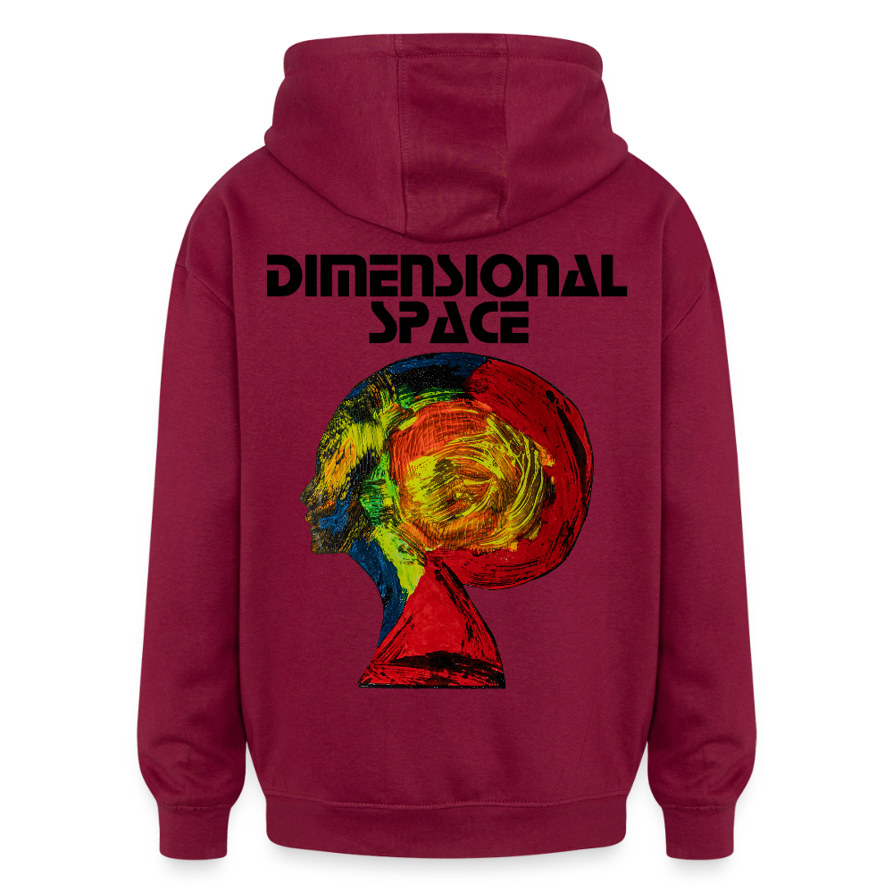 Oversized Unisex Hoodie Gaia Backprint - Burgunderrot