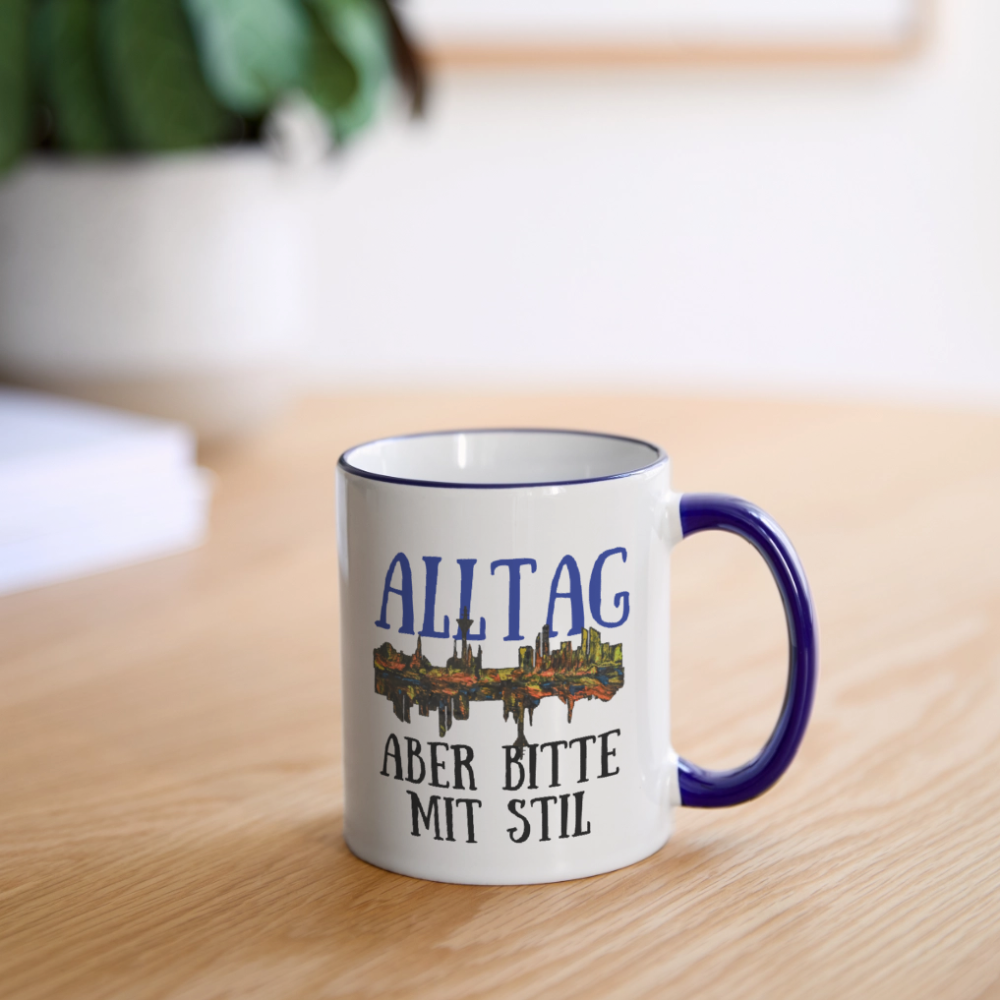 Tasse - Weiß/Kobaltblau
