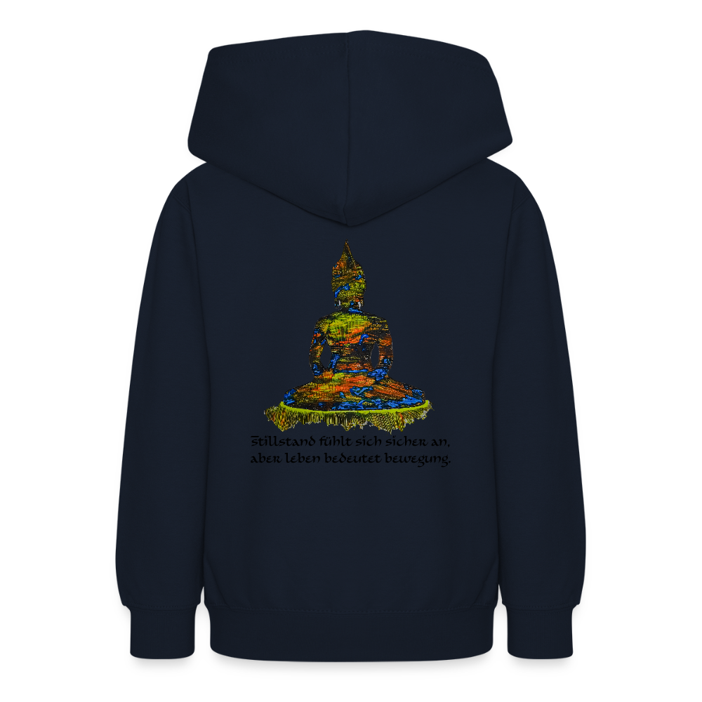 Teenagers Hoodie Buddha Backprint - Navy