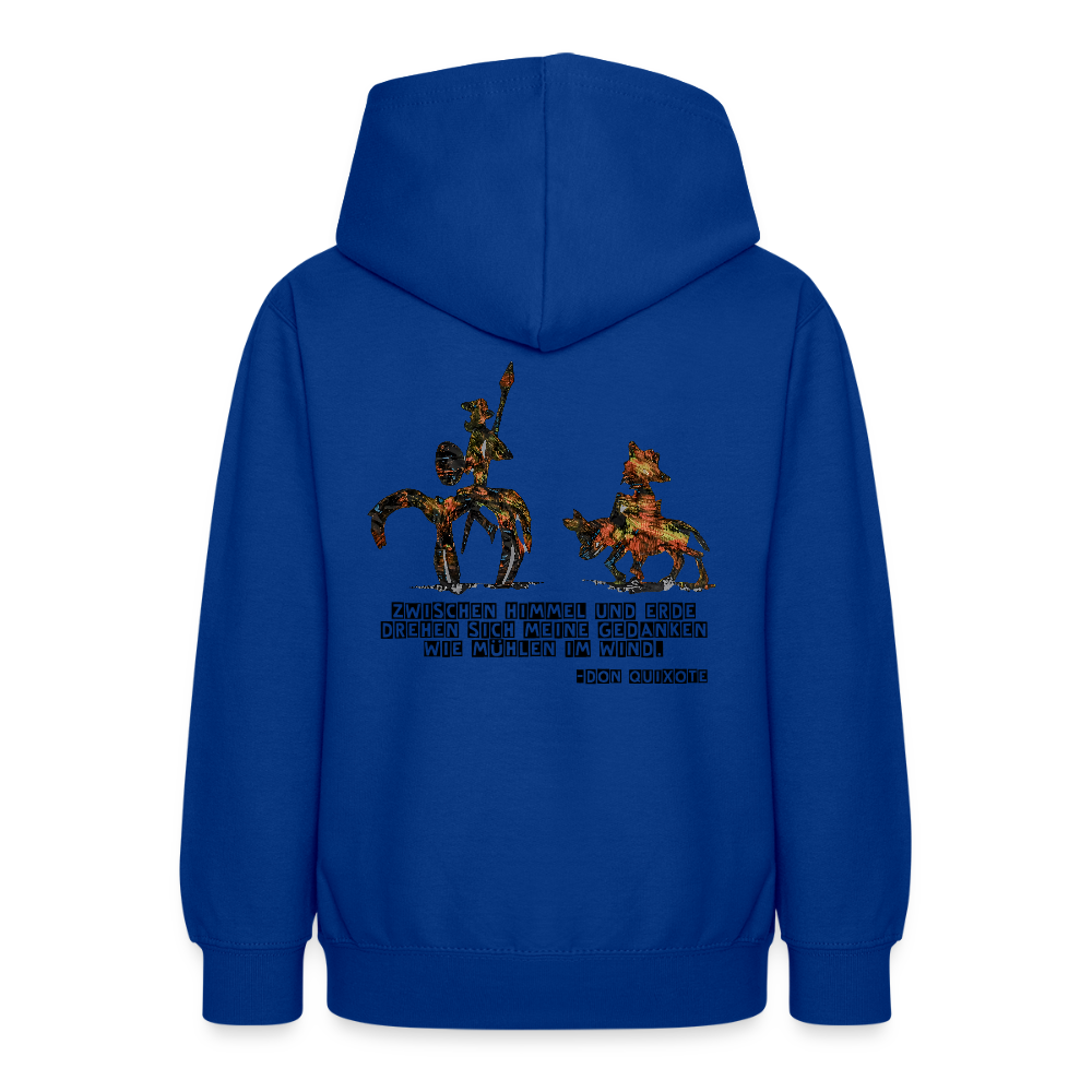 Teenager Hoodie Don Quixote Backprint - Royalblau