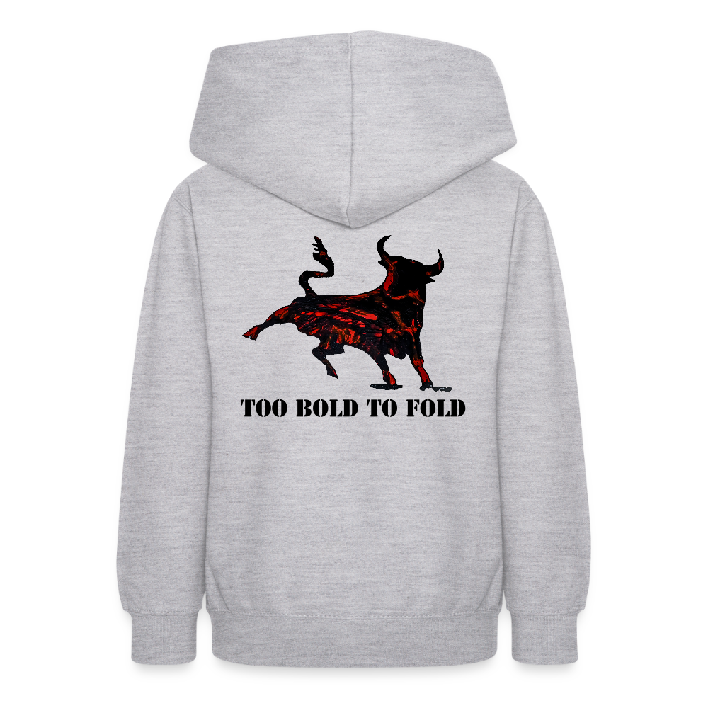 Teenager Hoodie Torro Backprint - Hellgrau meliert