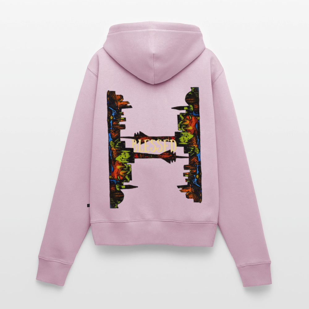 Frauen Kapuzenjacke Düsseldorfer Skyline Backprint - Altrosa