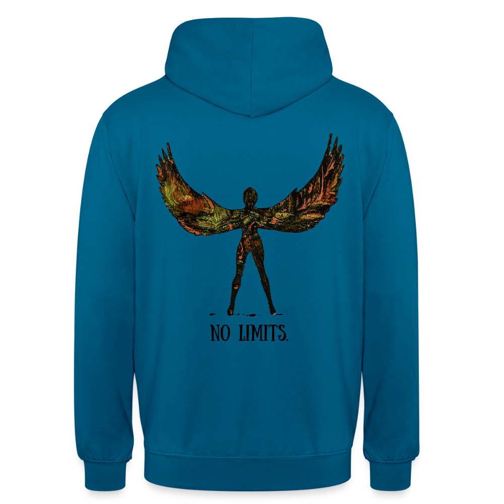 Unisex Hoodie Angel Backprint - Tiefseeblau