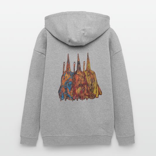 Oversized Unisex Hoodie Nazzarener Backprint - Grau meliert