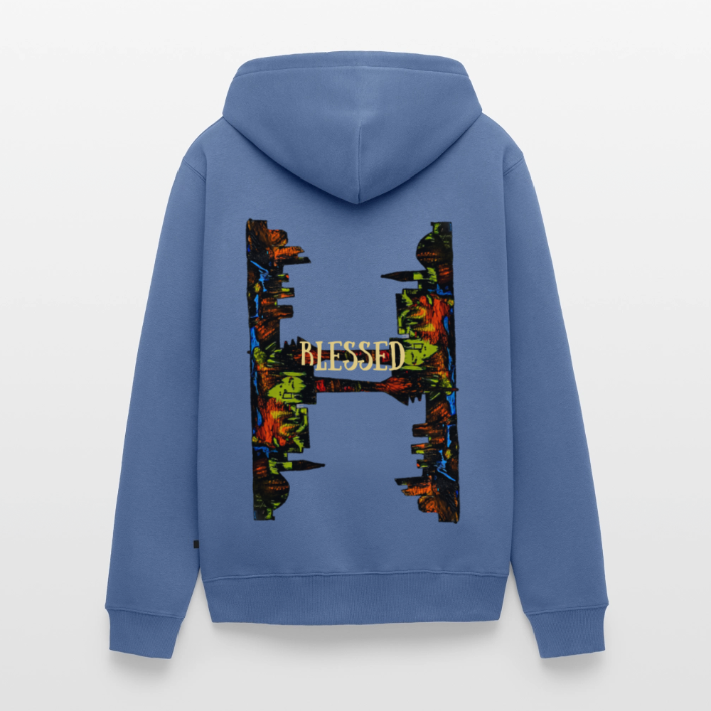 Männer Kapuzenjacke Düsseldorfer Skyline Backprint - Taubenblau
