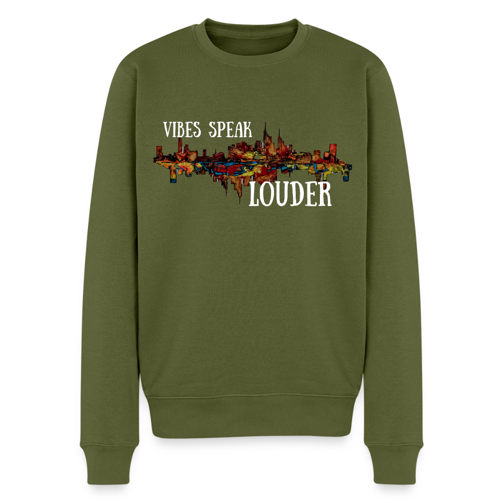 Männer Pulli Frankfurter Skyline Backprint - Khaki