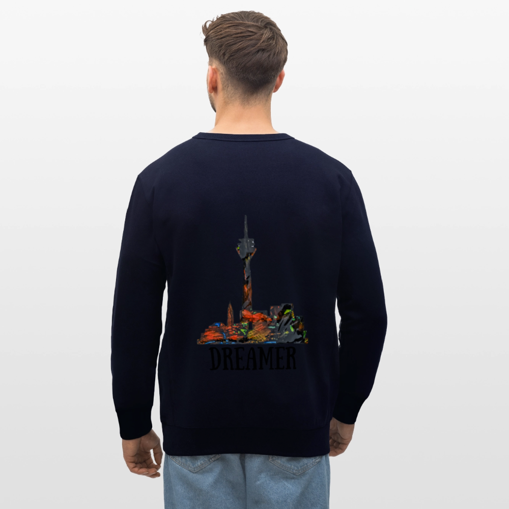 Unisex Bio Pulli Düsseldorferskyline Backprint - Navy