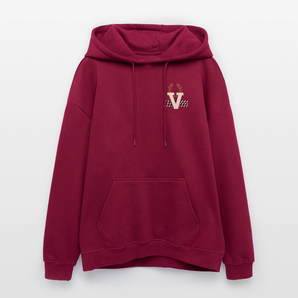 Oversized Unisex Hoodie Elegance Backprint - Burgunderrot
