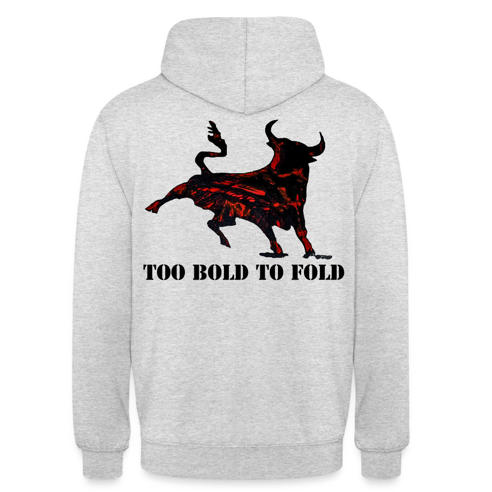 Unisex Hoodie Torro Backprint - Hellgrau meliert