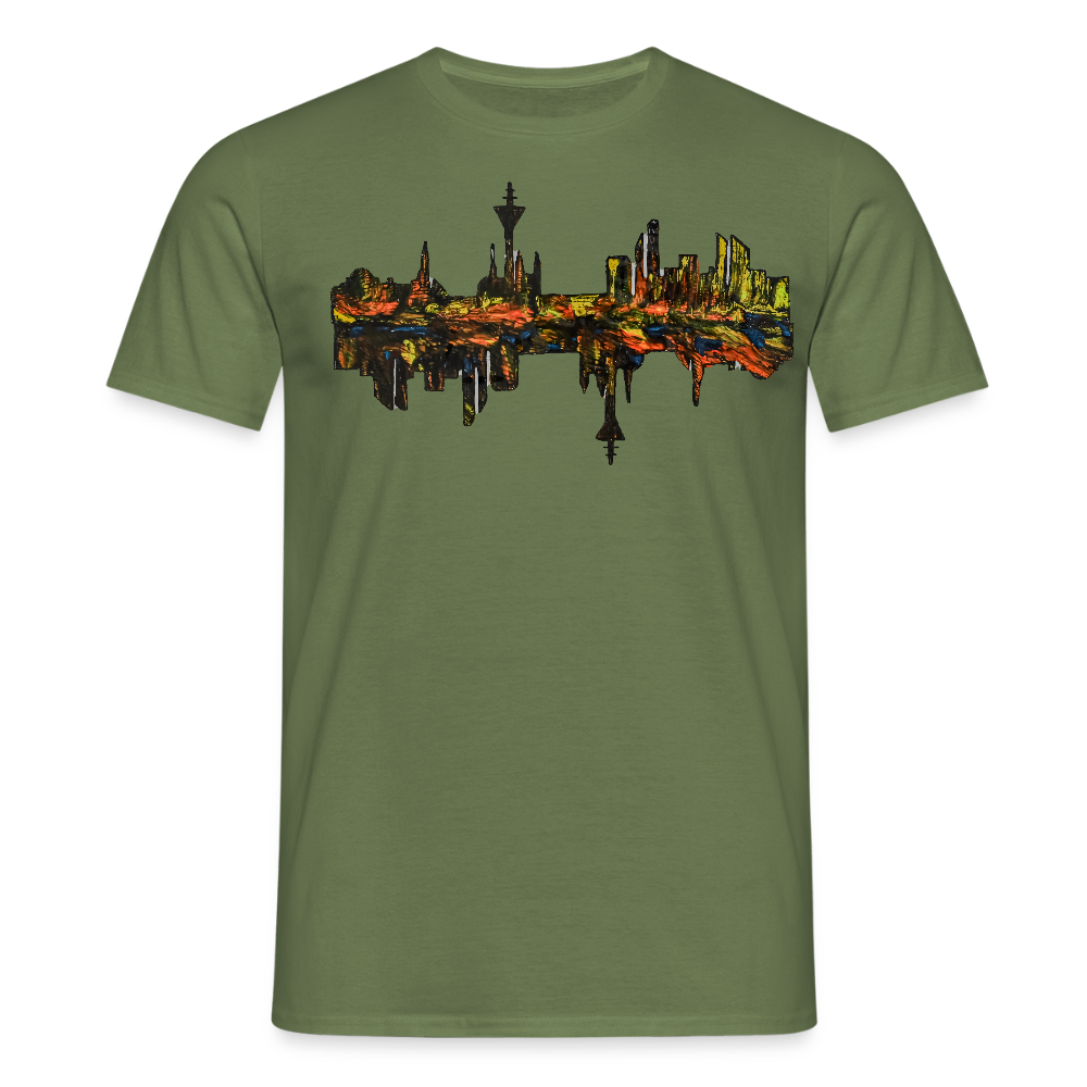 Männer T-Shirt Düsseldorfer Skyline V.3 - Militärgrün