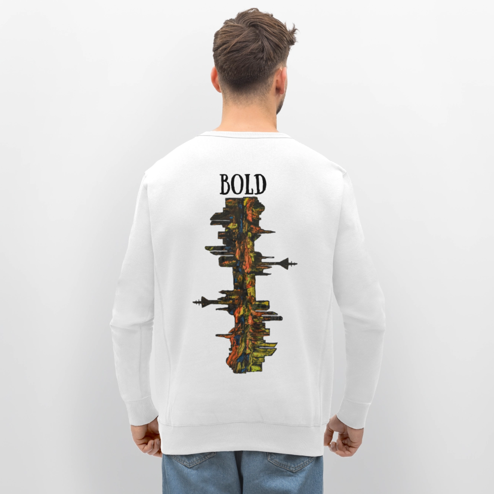 Unisex Bio Pulli Düsseldorfer Skyline Backprint - Weiß