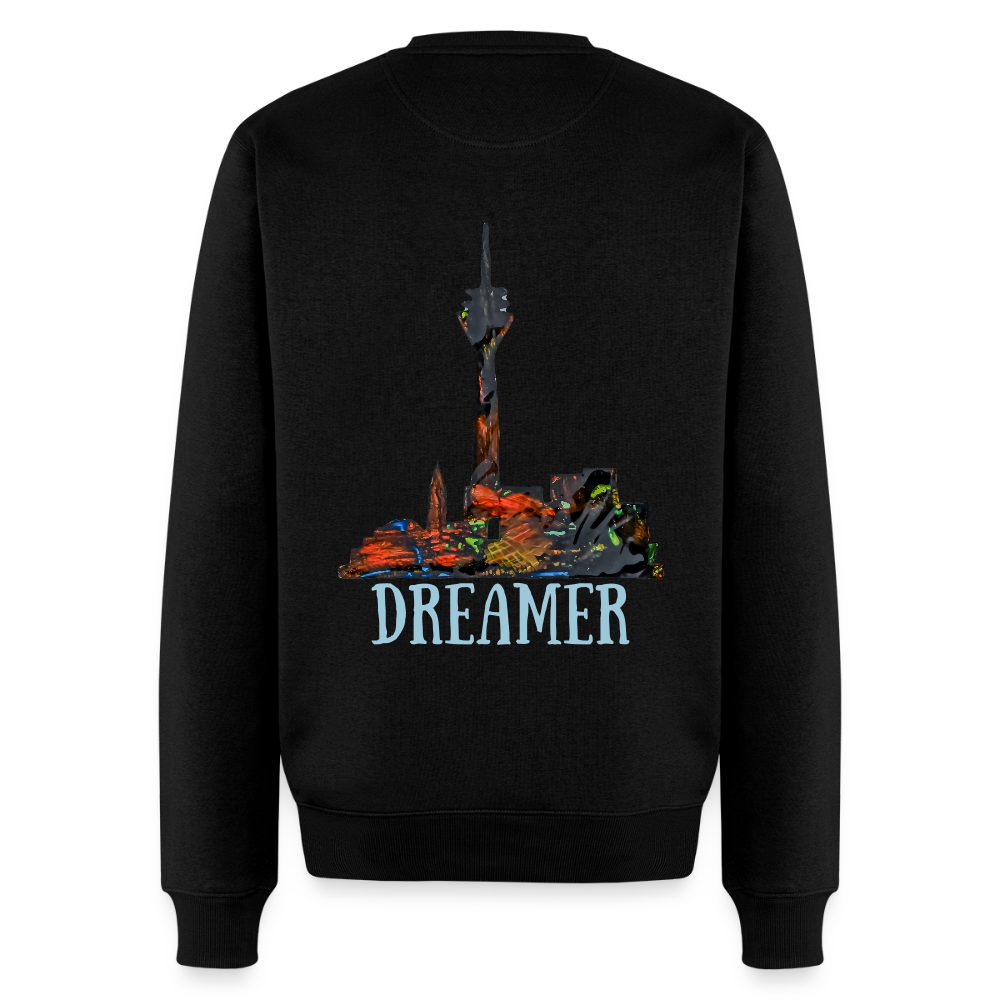 Männer Pulli Düsseldorferskyline Backprint - Schwarz