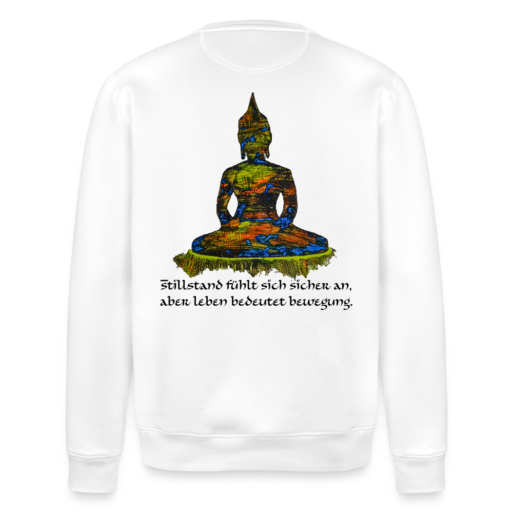 Unisex Bio Pulli Buddha Backprint - Weiß