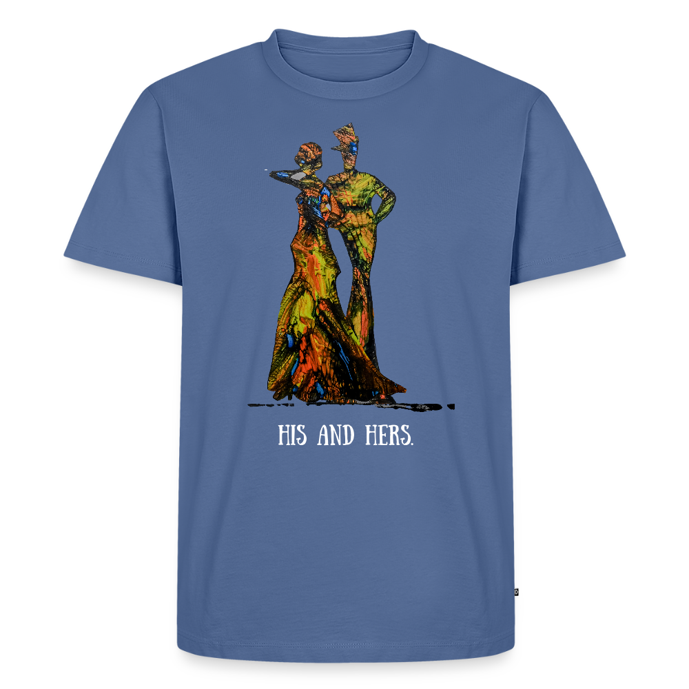 Männer Premium T-Shirt Zylinder und Stella - Taubenblau