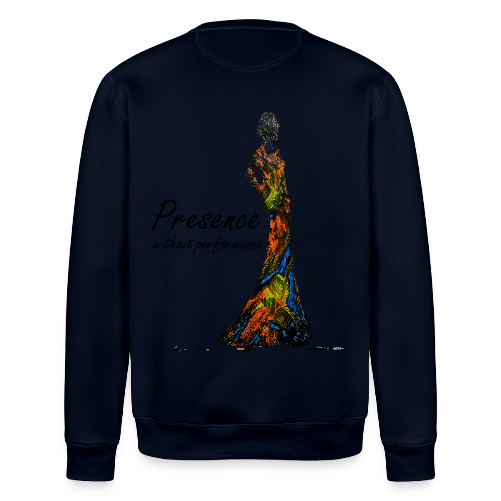 Unisex Bio Pullover Presence Backprint - Navy