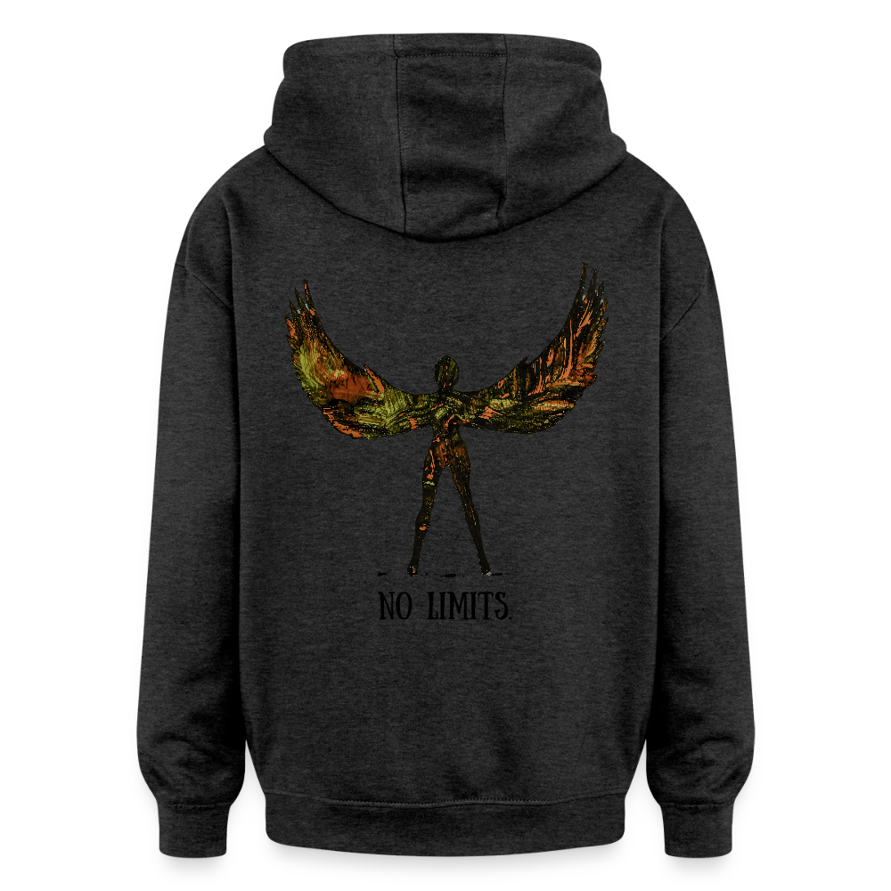 Oversized Unisex Hoodie Angel Backprint - Anthrazit