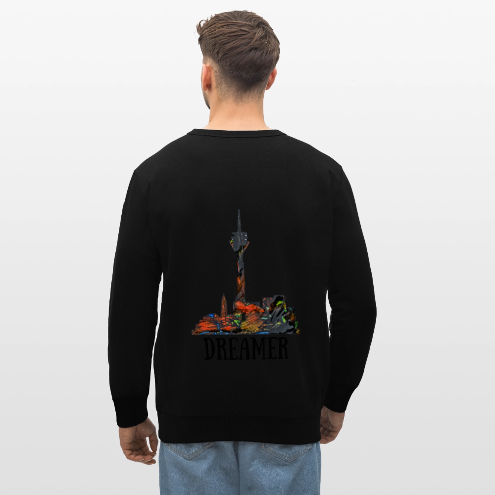 Unisex Bio Pulli Düsseldorferskyline Backprint - Schwarz