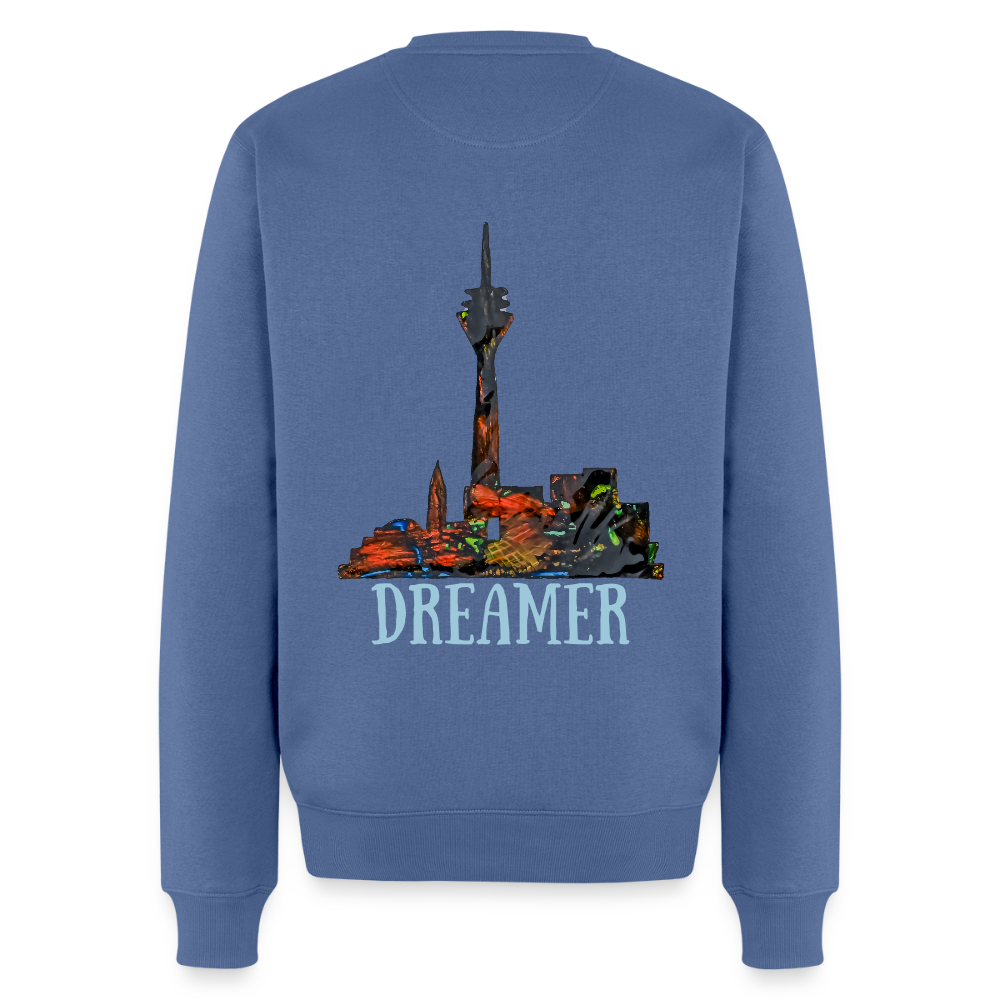 Männer Pulli Düsseldorferskyline Backprint - Taubenblau