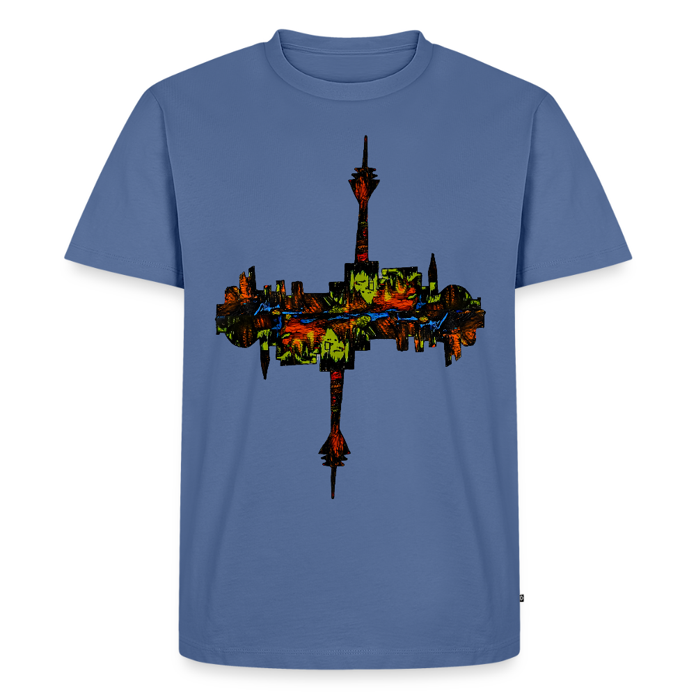 Männer Premium T-Shirt Düsseldorfer Skyline V.7 - Taubenblau