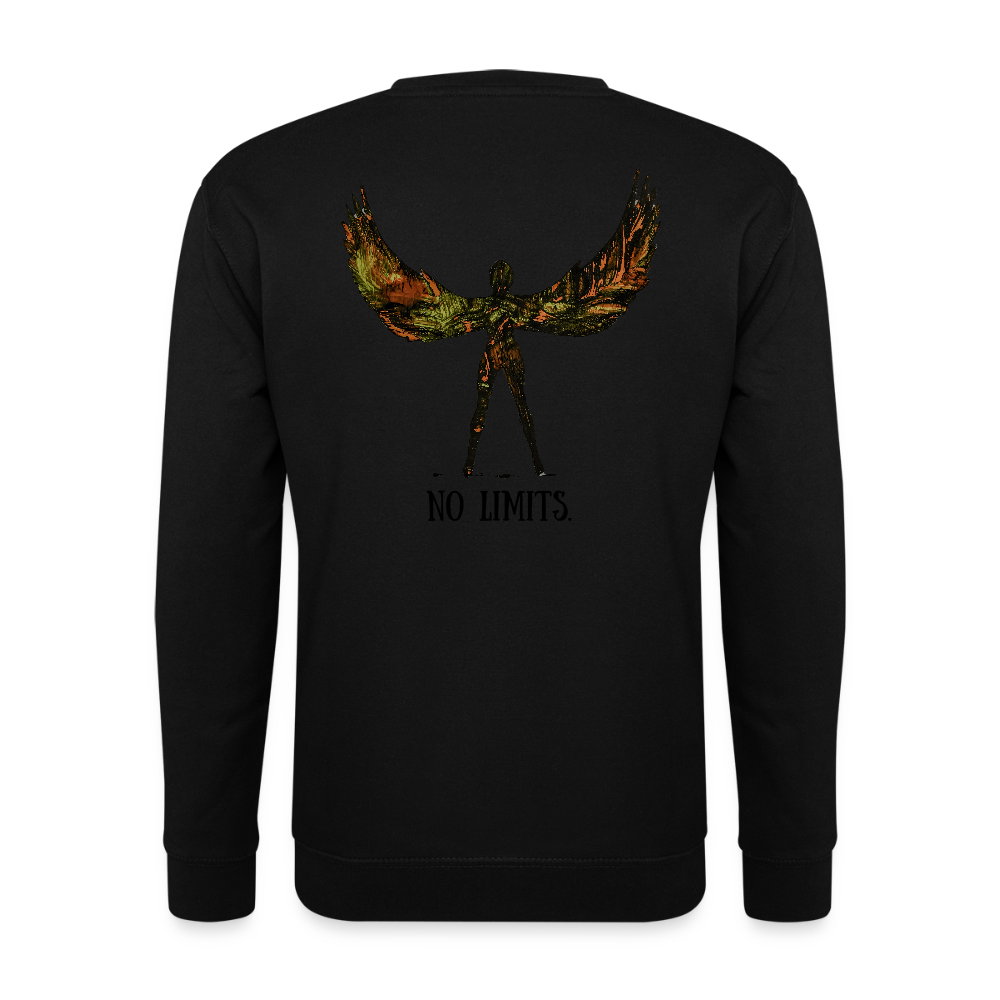 Unisex Pulli Angel Backprint - Schwarz