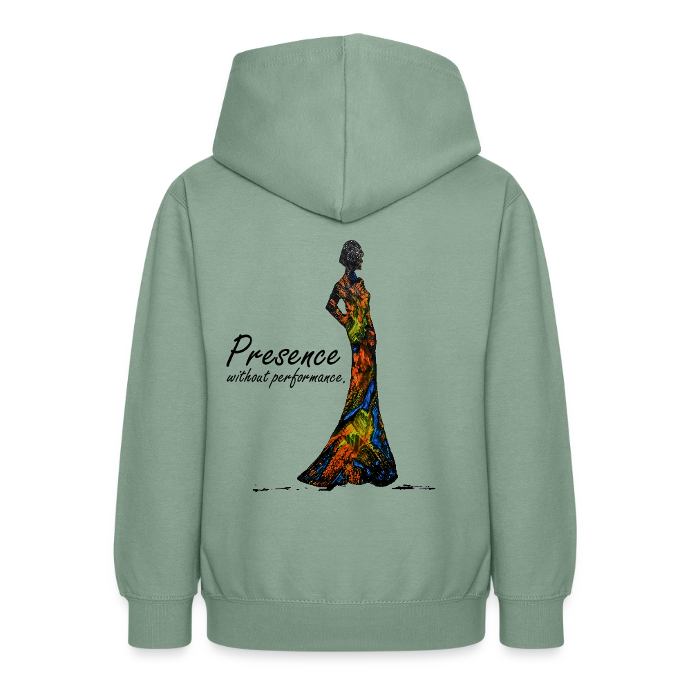Teenager Hoodie Presence Backprint - Graugrün