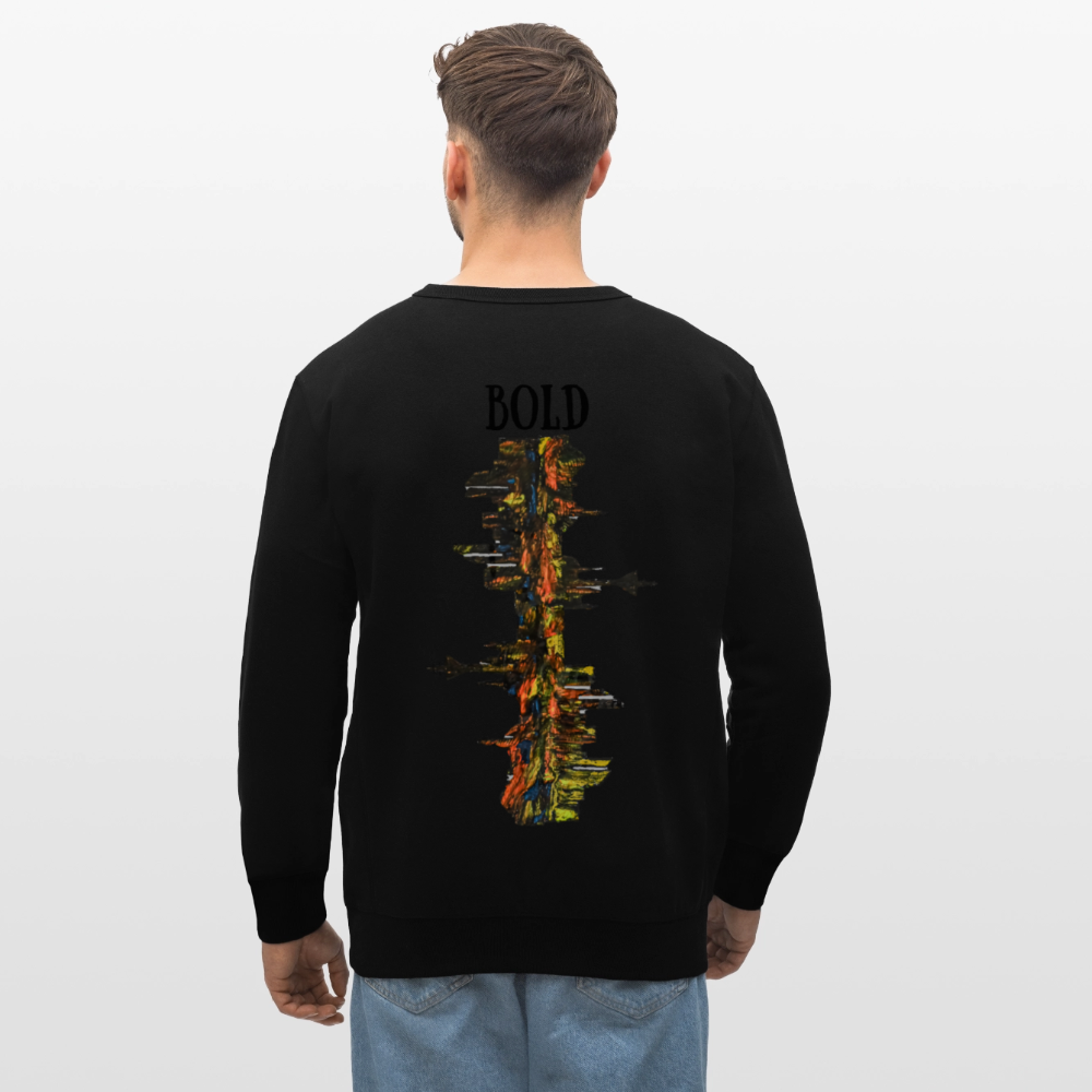Unisex Bio Pulli Düsseldorfer Skyline Backprint - Schwarz
