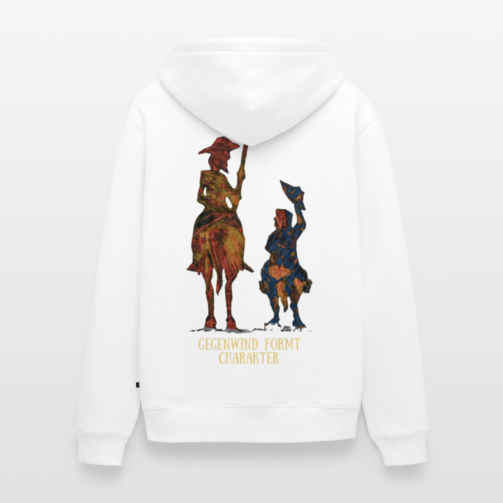 Männer Kapuzenjacke Don Quixote Backprint - Weiß