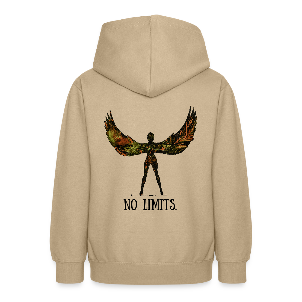 Teenager Hoodie Angel Backprint - Sand