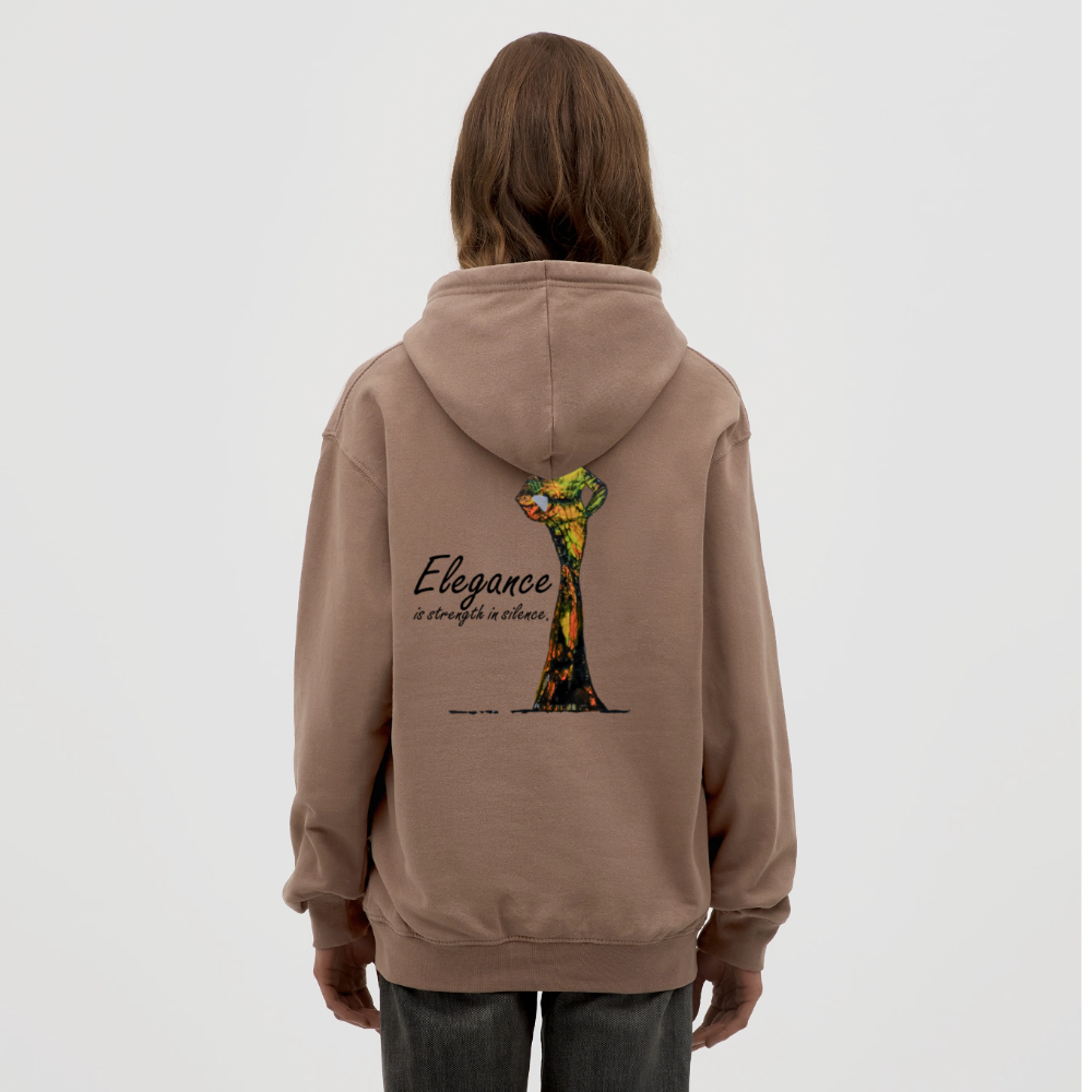 Unisex Hoodie Elegance Backprint - Mokka
