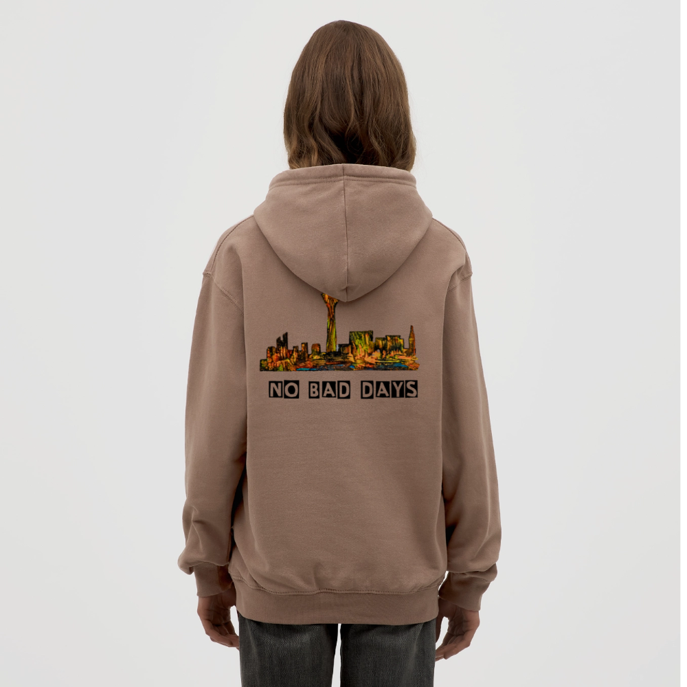 Unisex Hoodie Düsseldorfer Skyline Backprint - Mokka